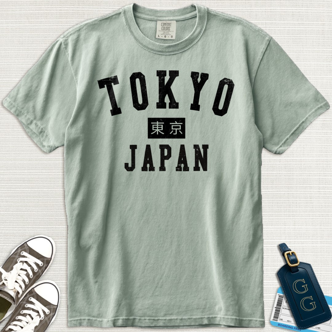 Tokyo Kanji Varsity Distressed T-Shirt