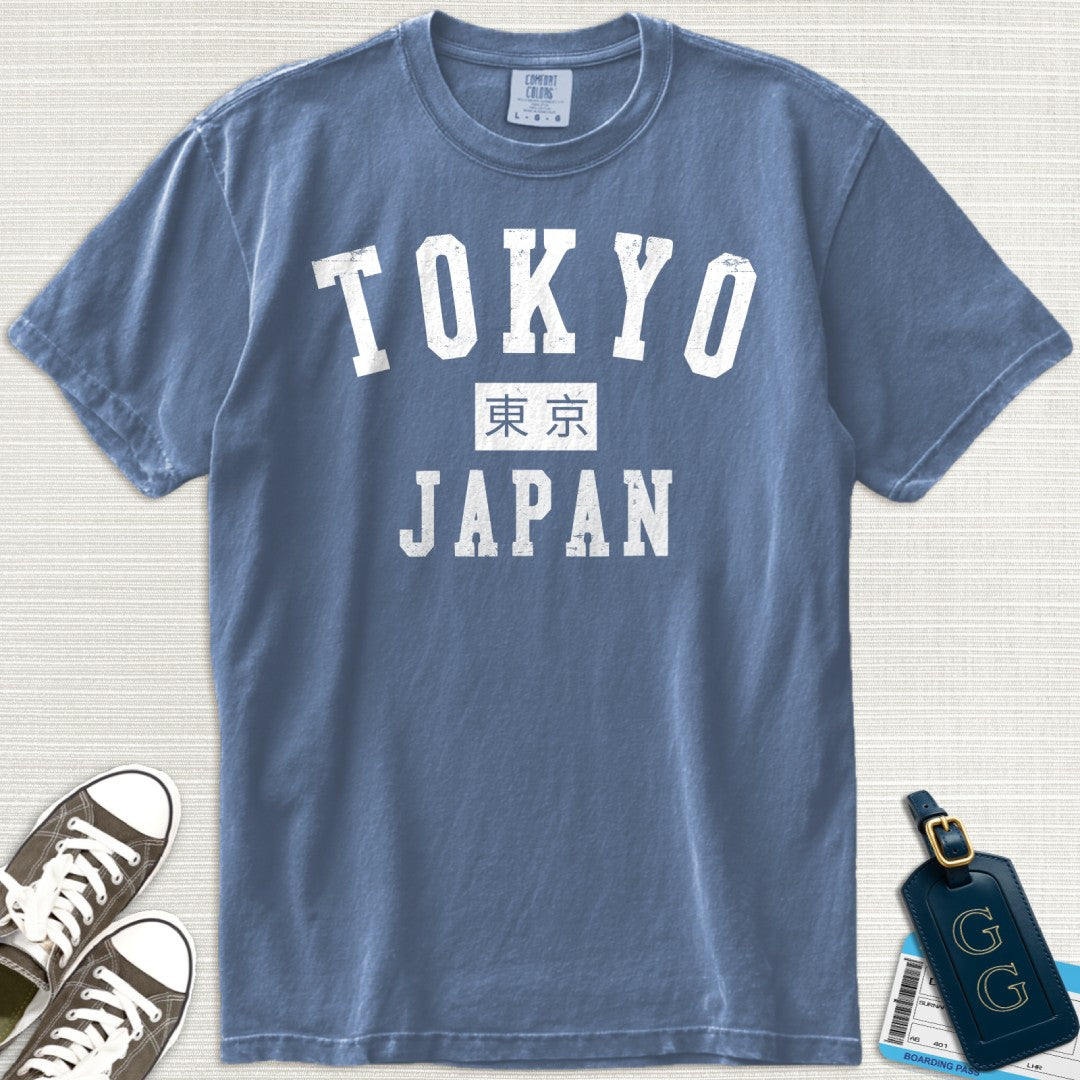 Tokyo Kanji Varsity Distressed T-Shirt