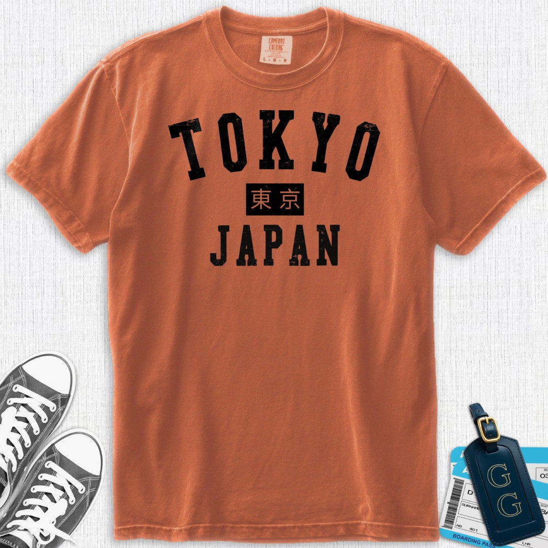 Tokyo Kanji Varsity Distressed T-Shirt