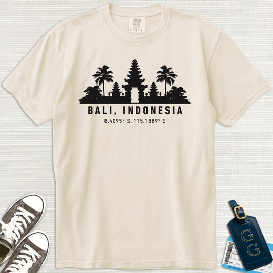 Bali Skyline Coordinates T-Shirt