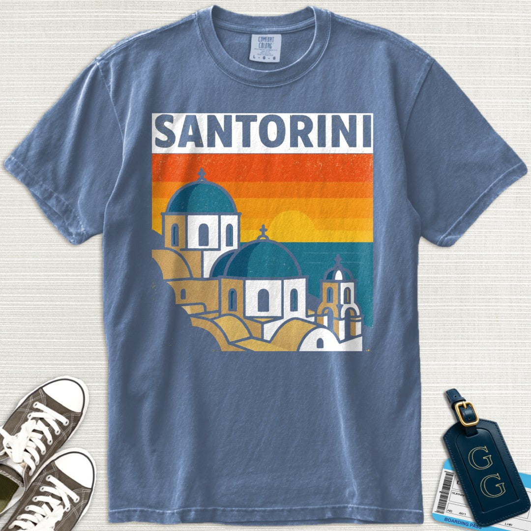 Vintage Santorini Postcard T-Shirt