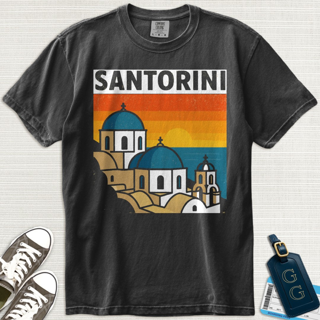 Vintage Santorini Postcard T-Shirt
