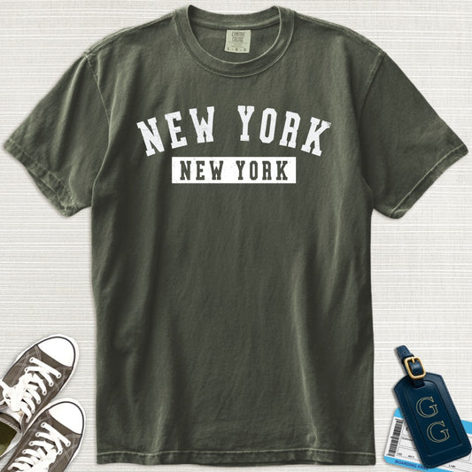 New York Distressed Varsity T-Shirt