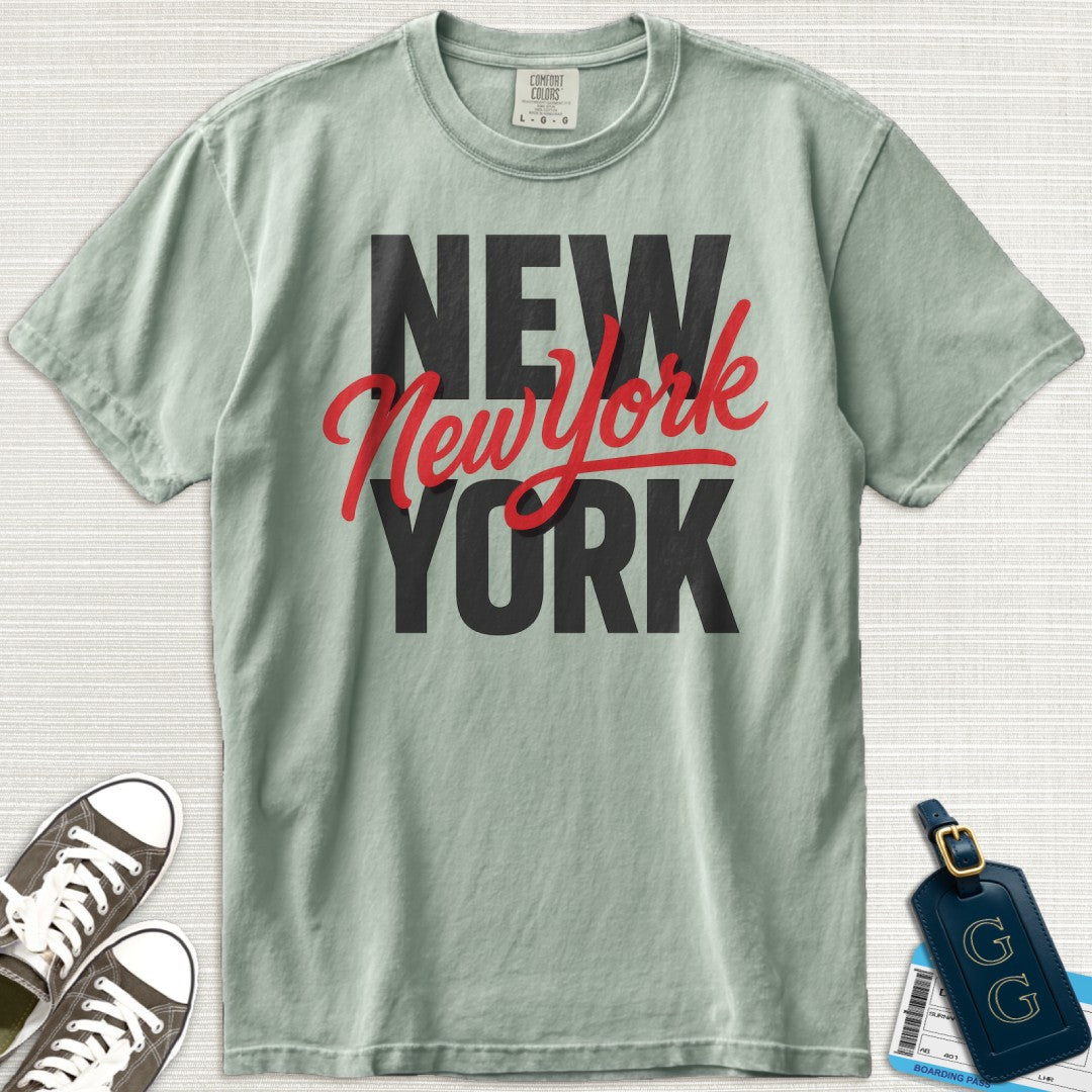New York Red Typography T-Shirt