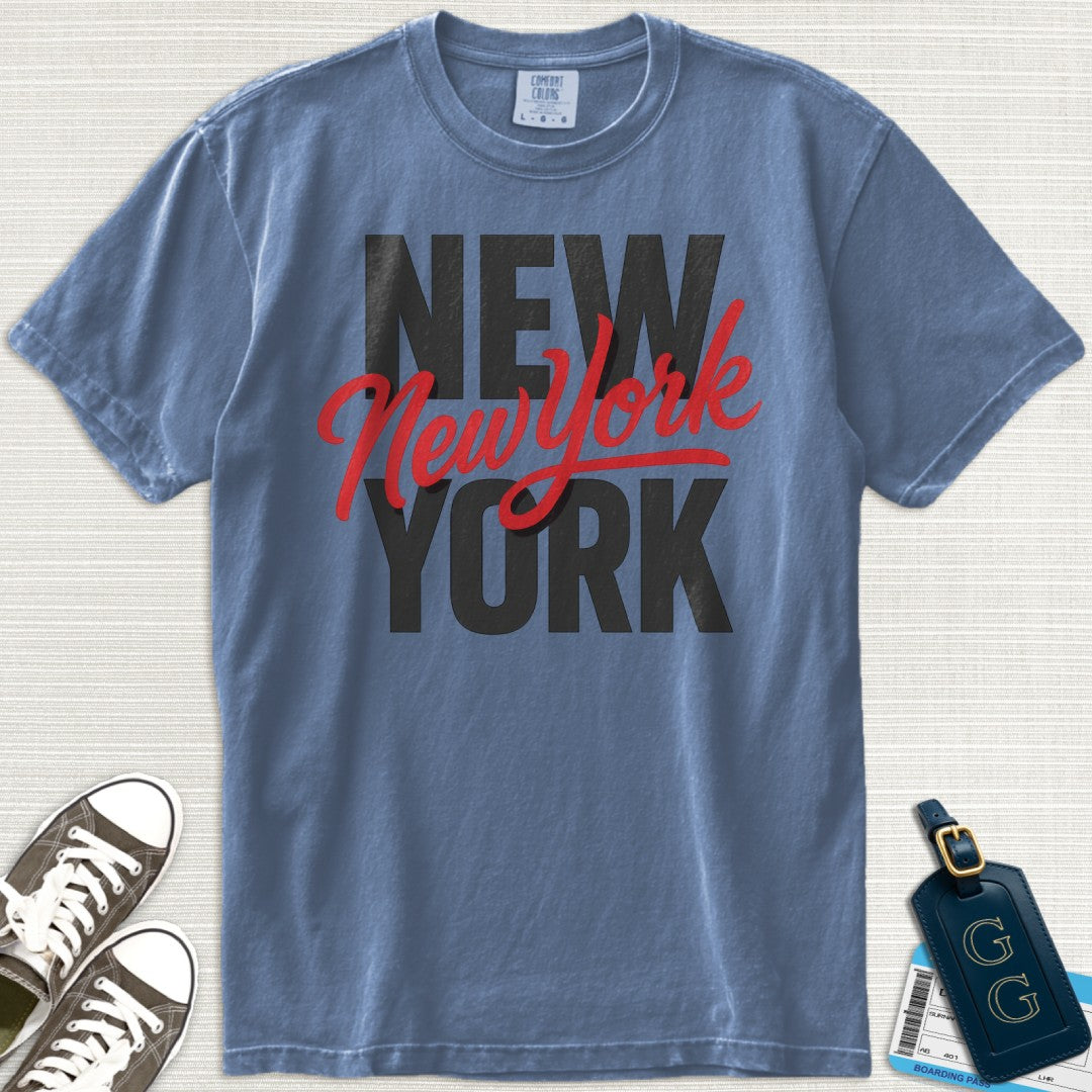 New York Red Typography T-Shirt