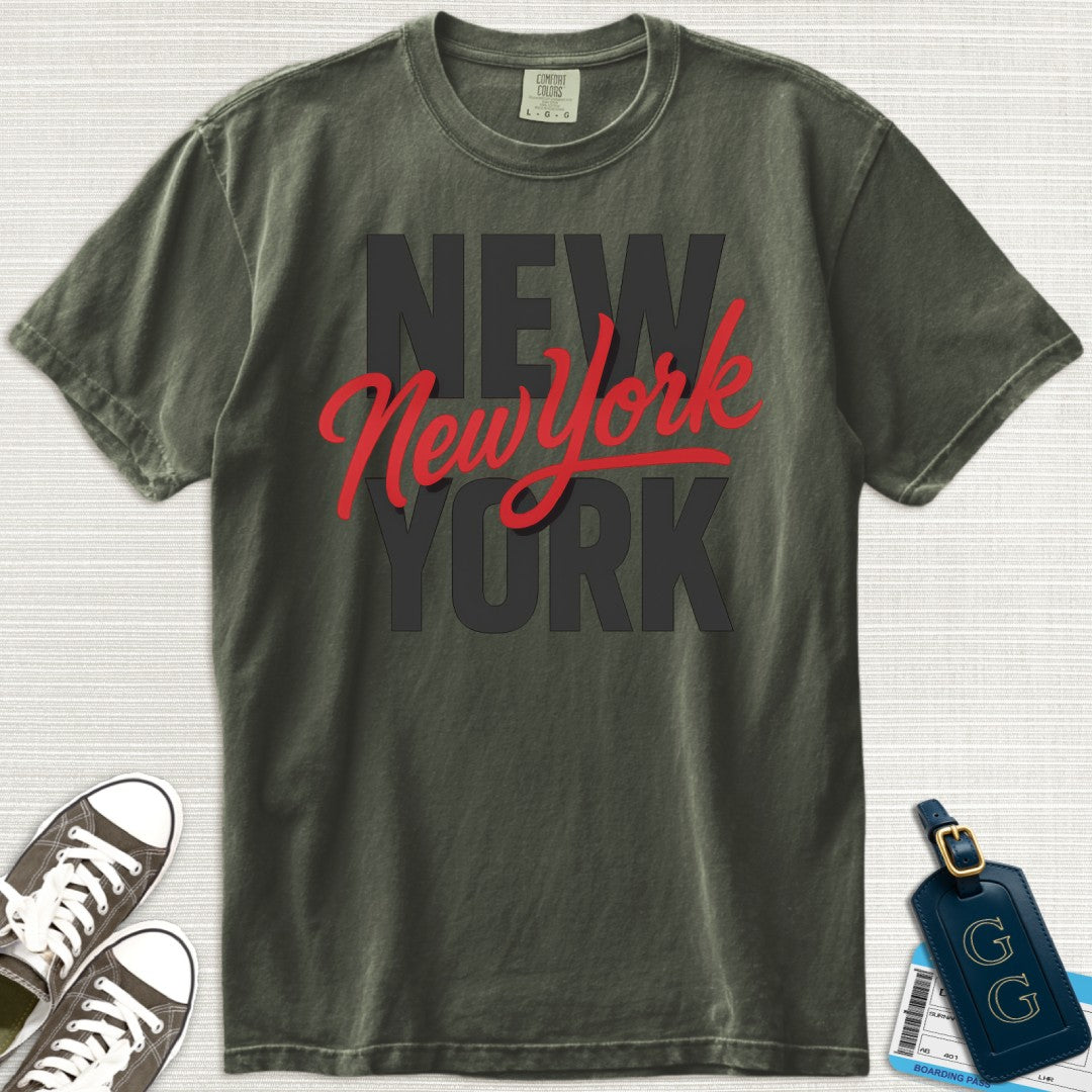 New York Red Typography T-Shirt