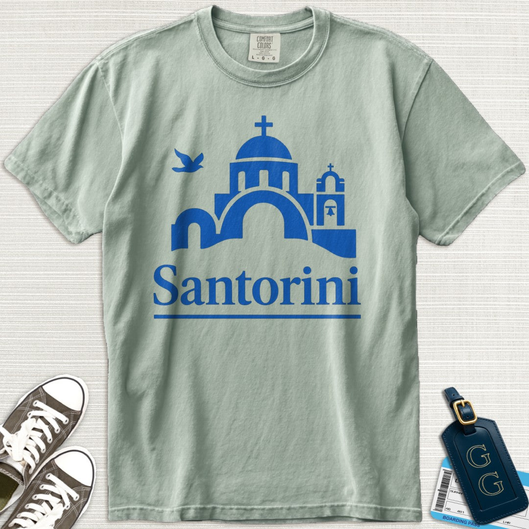 Santorini Blue Minimalist T-Shirt