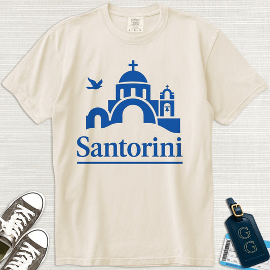Santorini Blue Minimalist T-Shirt
