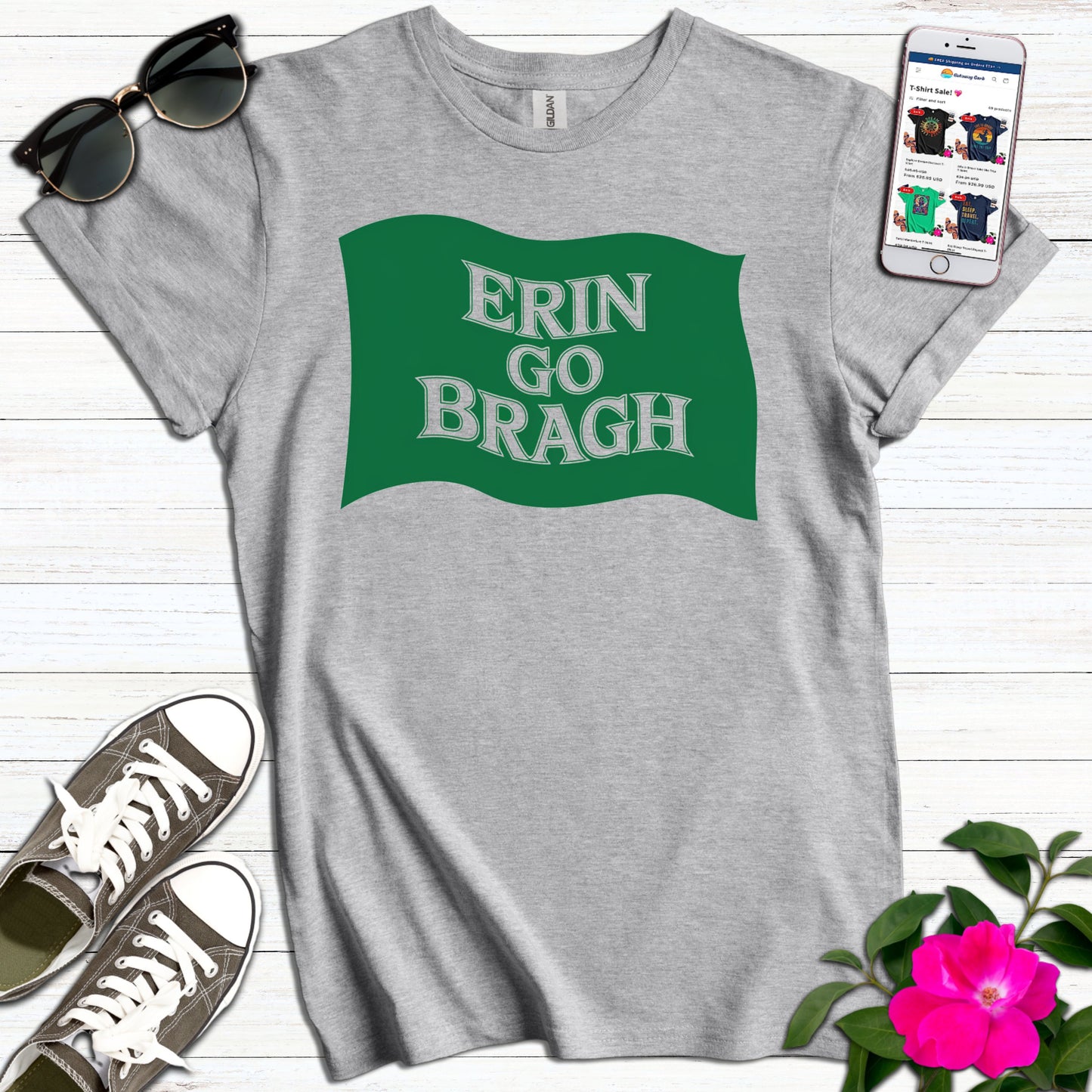 Erin Go Bragh Green Flag T-Shirt