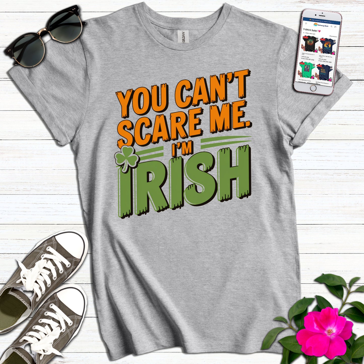 Can't Scare Me Irish T-Shirt