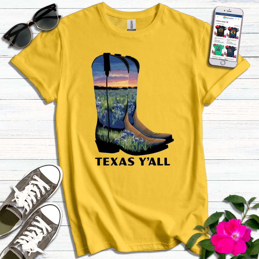 Texas Bluebonnet Boots T-Shirt