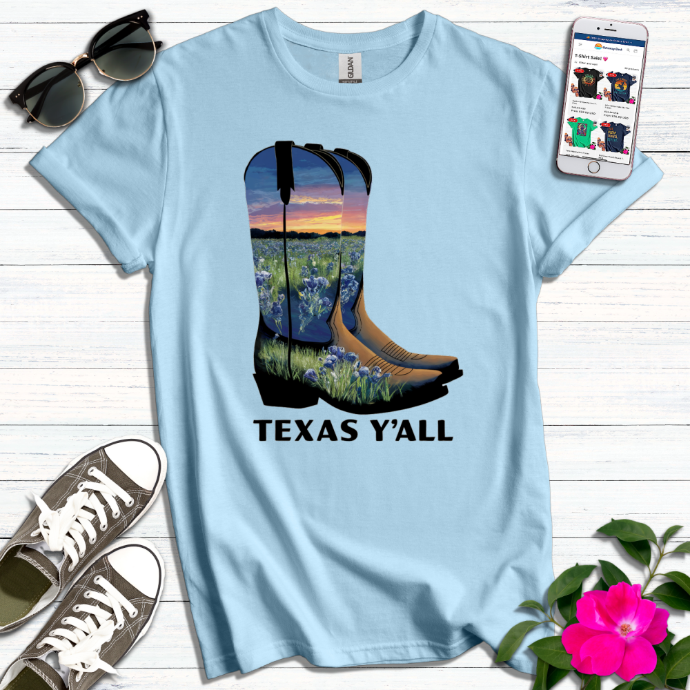 Texas Bluebonnet Boots T-Shirt