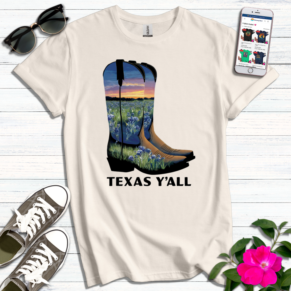 Texas Bluebonnet Boots T-Shirt