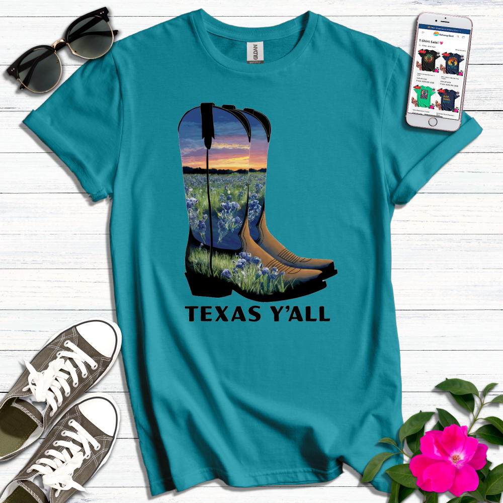 Texas Bluebonnet Boots T-Shirt