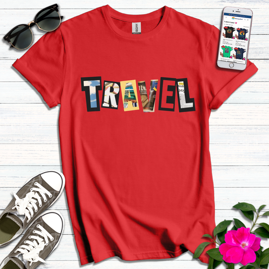 Travel Magazine Cutout T-Shirt