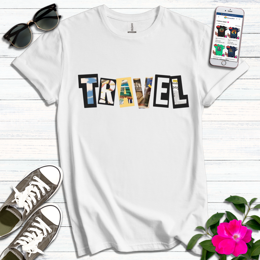 Travel Magazine Cutout T-Shirt