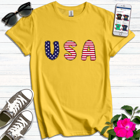 USA in Stars & Stripes T-Shirt