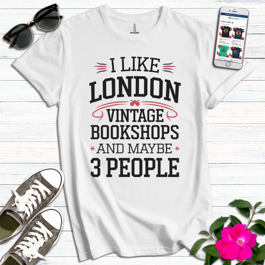 Like London Vintage Bookshops 3 People T-Shirt