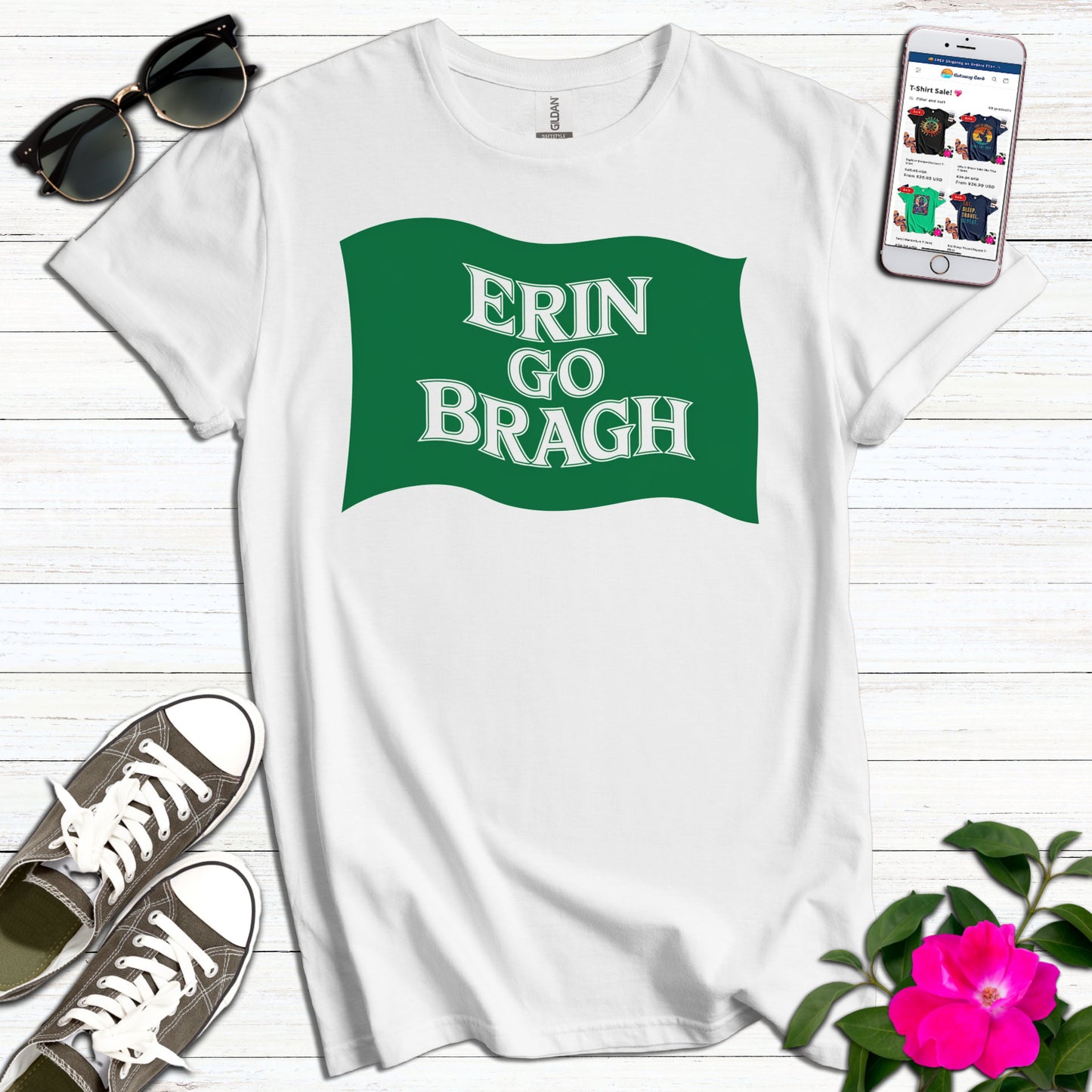 Erin Go Bragh Green Flag T-Shirt