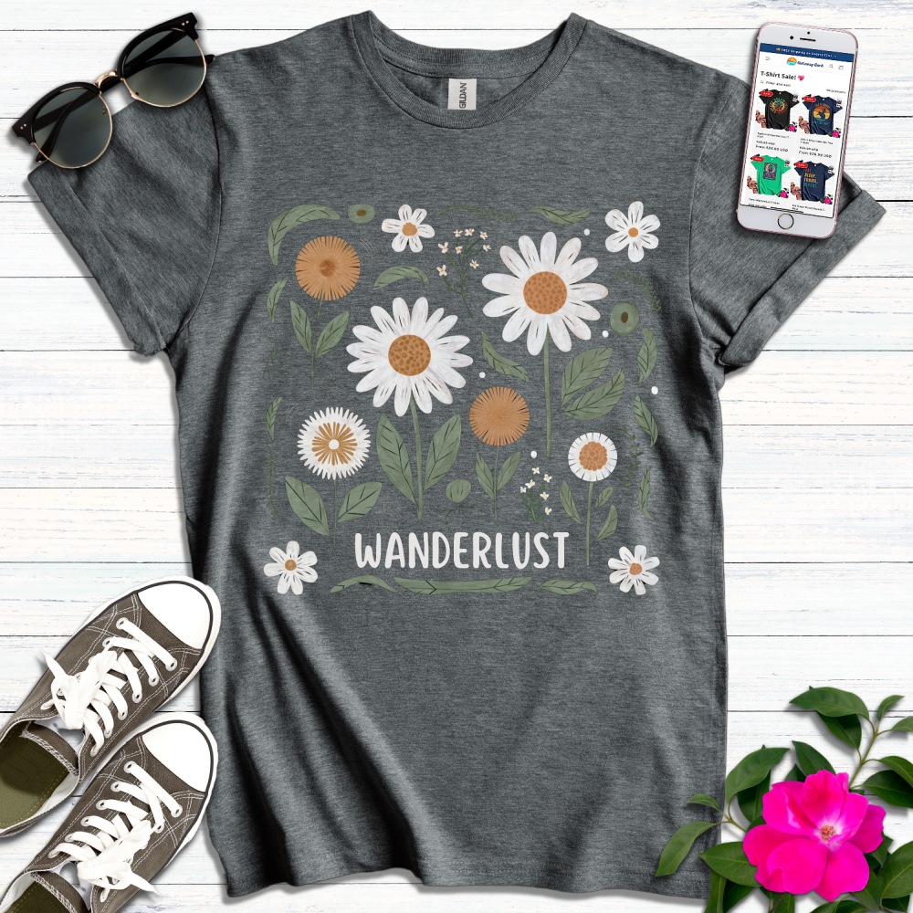 Wanderlust Boho Flowers T-Shirt