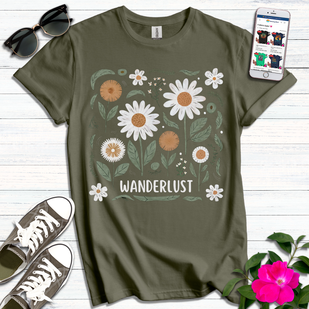 Wanderlust Boho Flowers T-Shirt