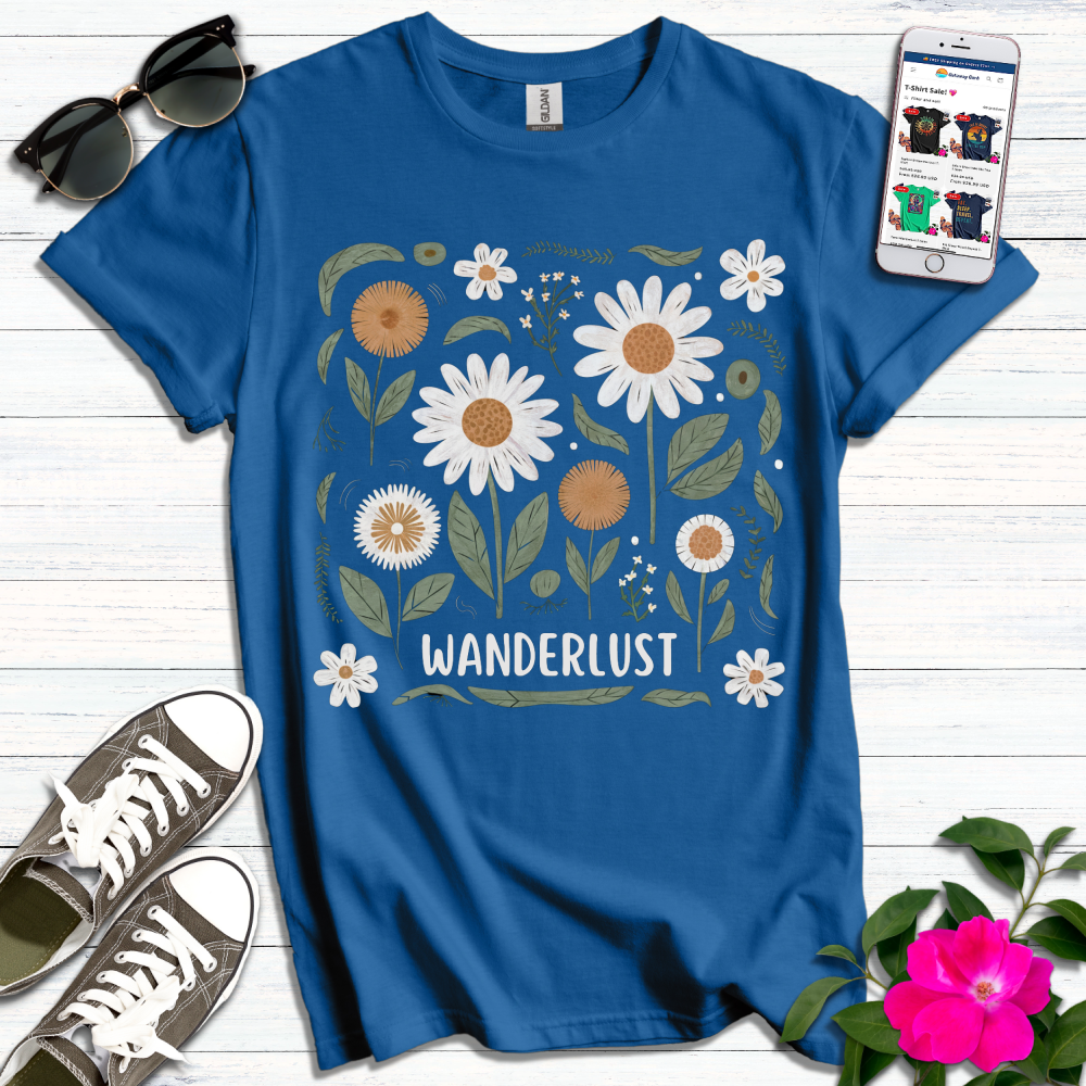 Wanderlust Boho Flowers T-Shirt