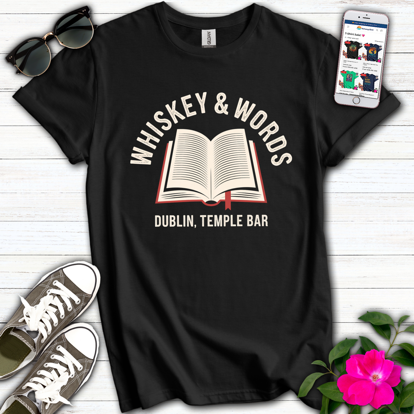 Whiskey & Words Bookshop T-Shirt