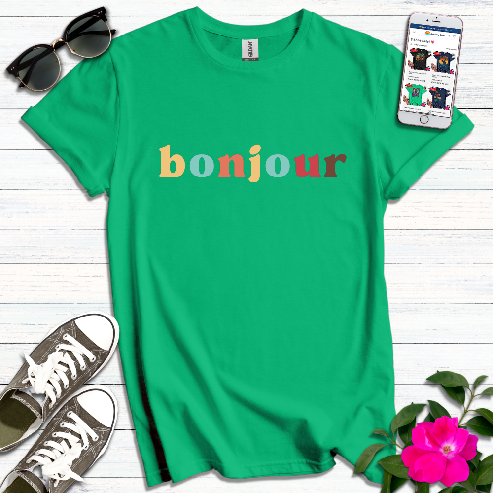 Bonjour Colorful T-Shirt