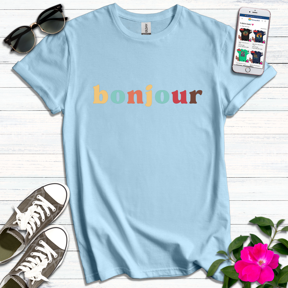 Bonjour Colorful T-Shirt