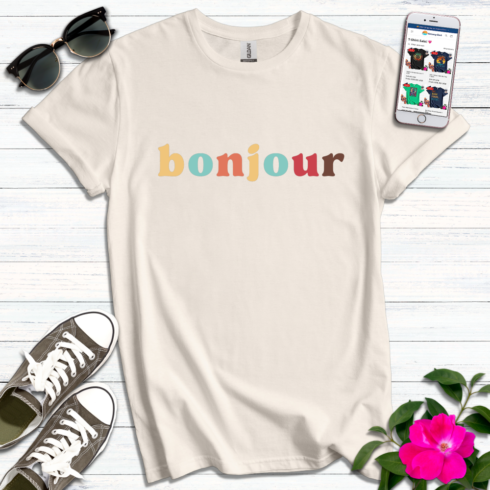 Bonjour Colorful T-Shirt