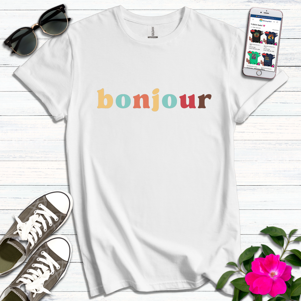 Bonjour Colorful T-Shirt