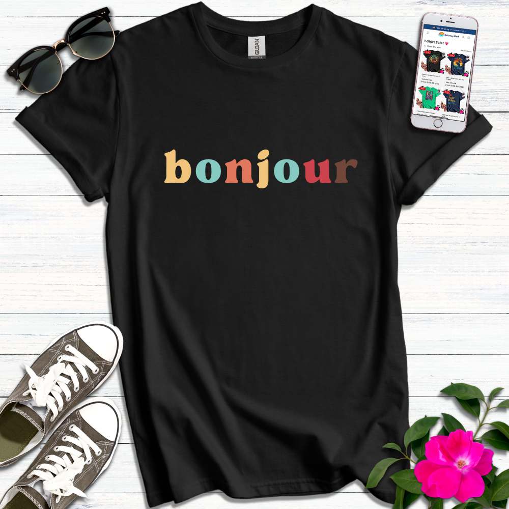 Bonjour Colorful T-Shirt