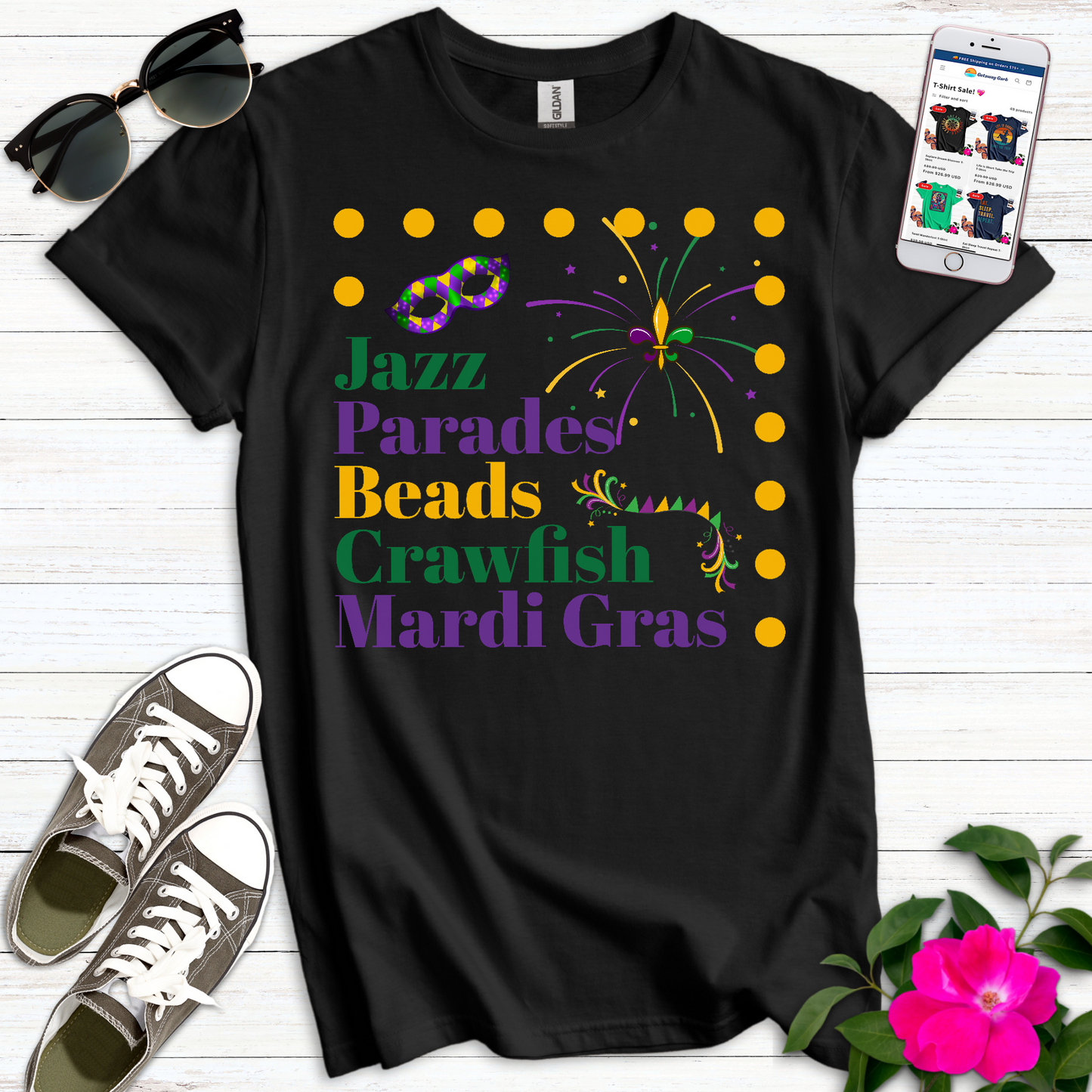 Jazz Parades Beads Crawfish T-Shirt