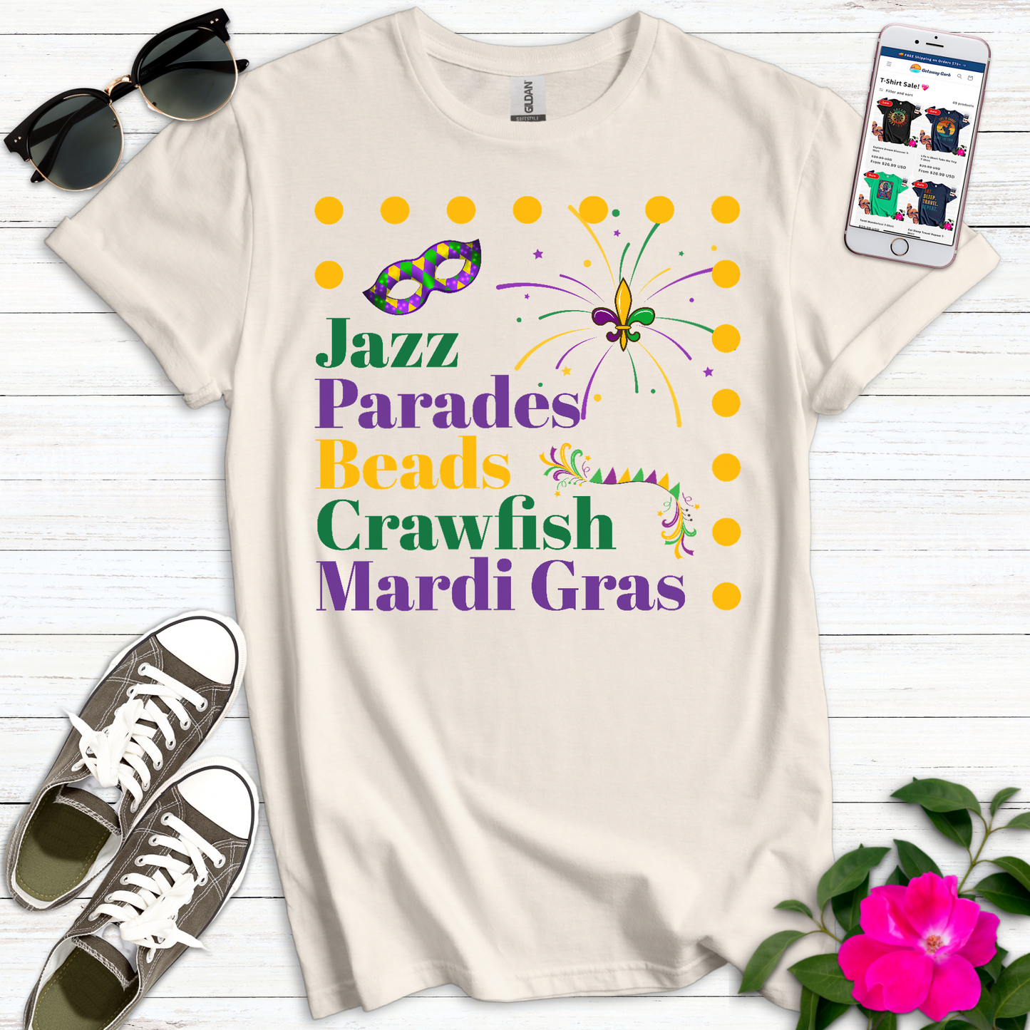 Jazz Parades Beads Crawfish T-Shirt