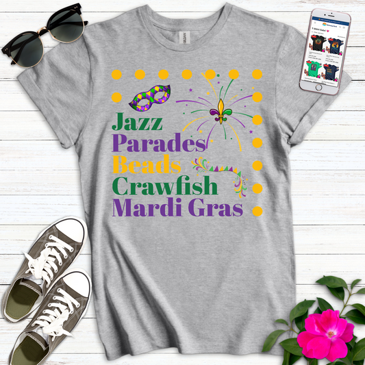 Jazz Parades Beads Crawfish T-Shirt