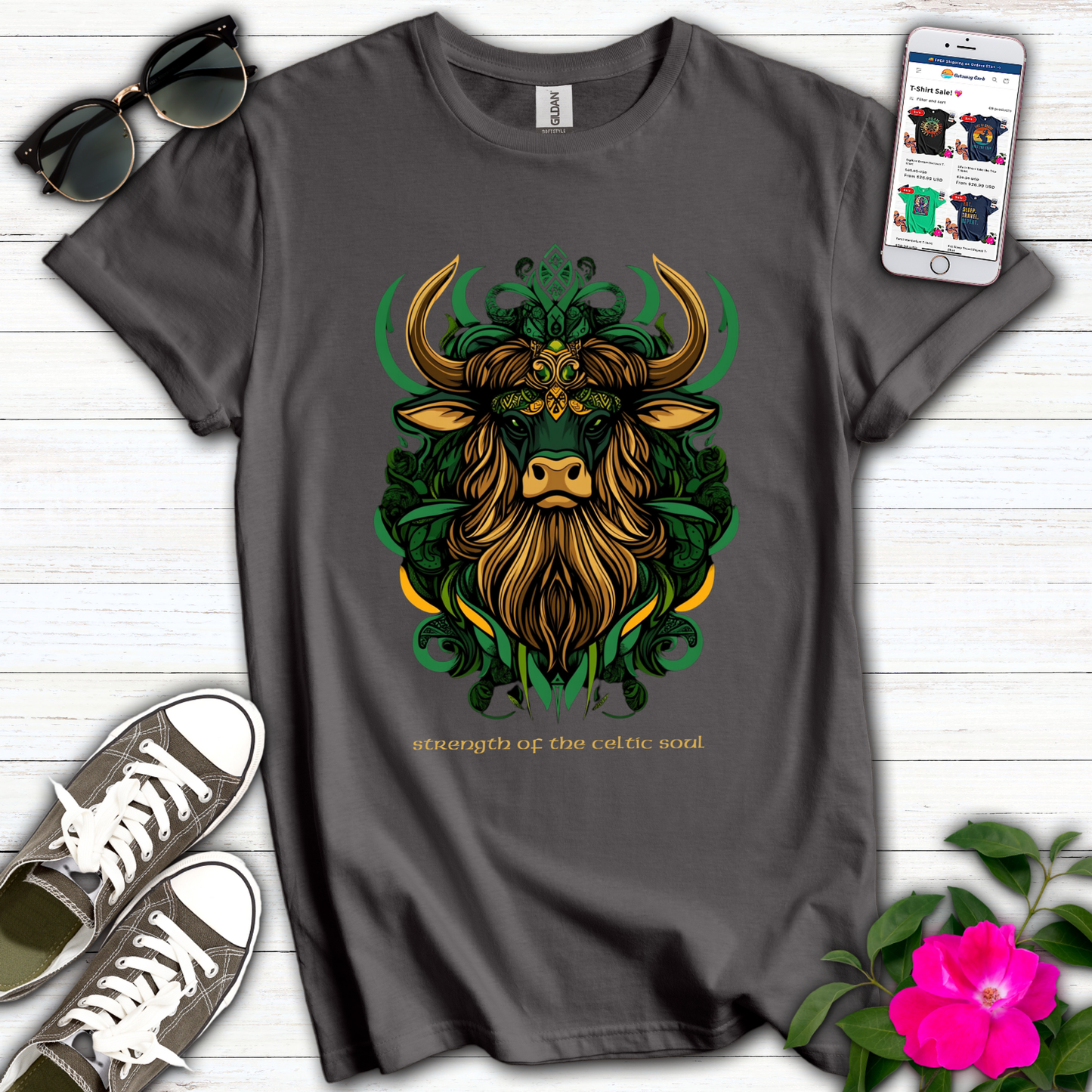 Strength Celtic Soul Bull T-Shirt