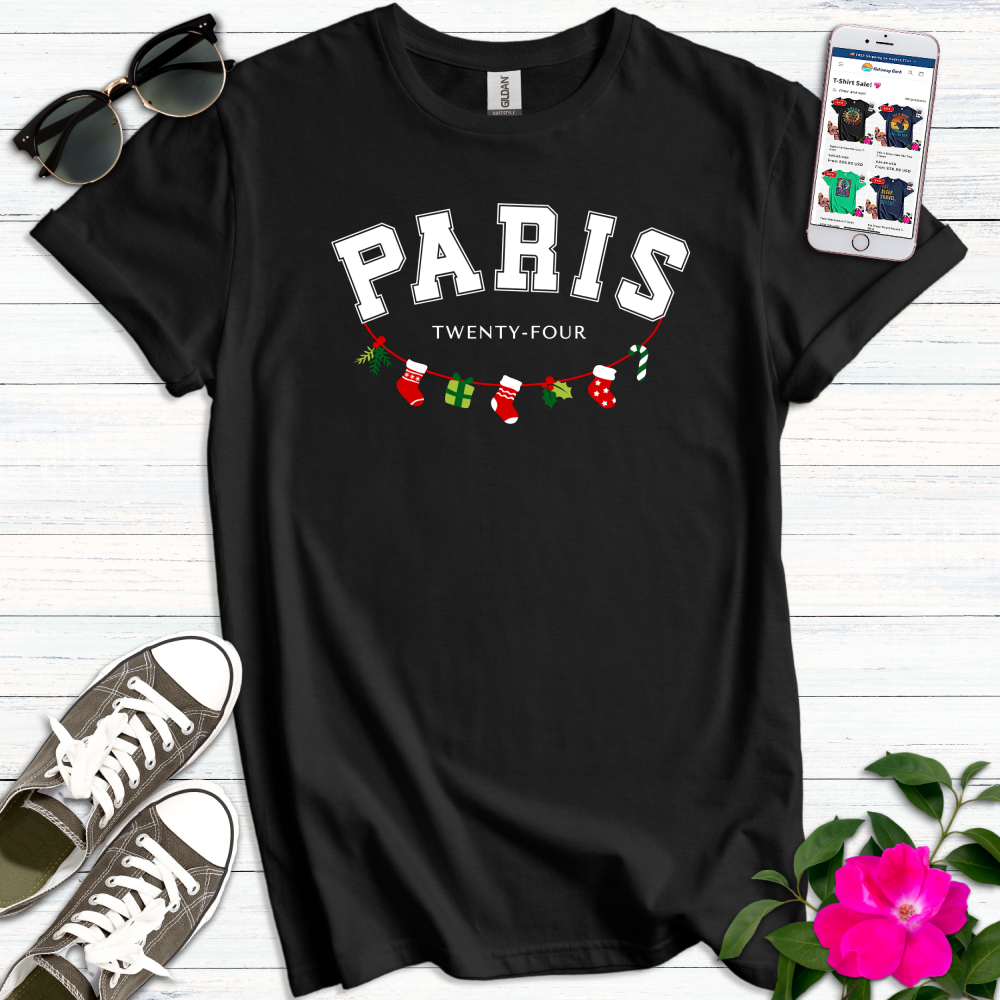 Paris 24 Varsity Christmas T-Shirt