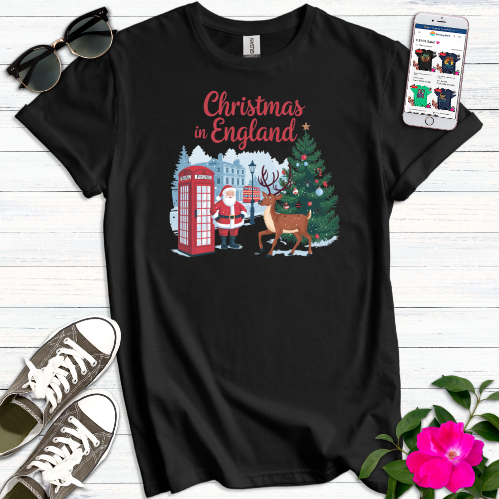 Christmas in England Reindeer T-Shirt