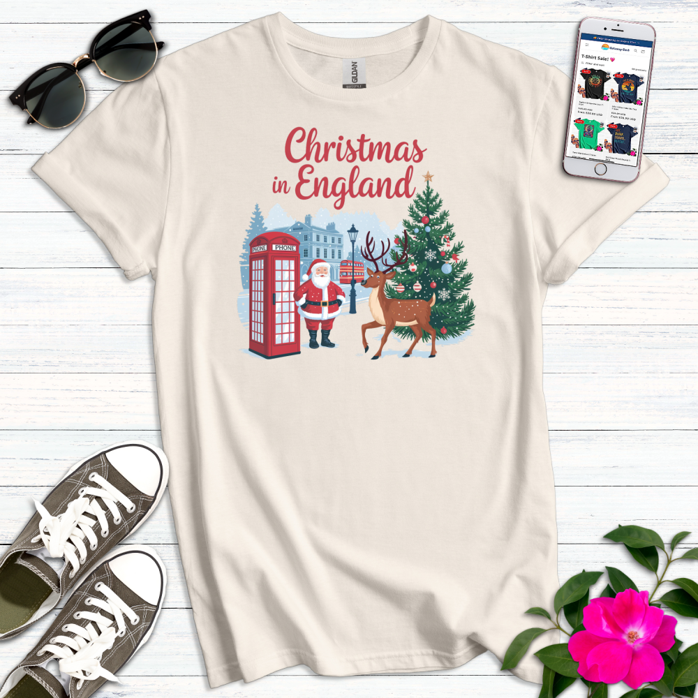 Christmas in England Reindeer T-Shirt