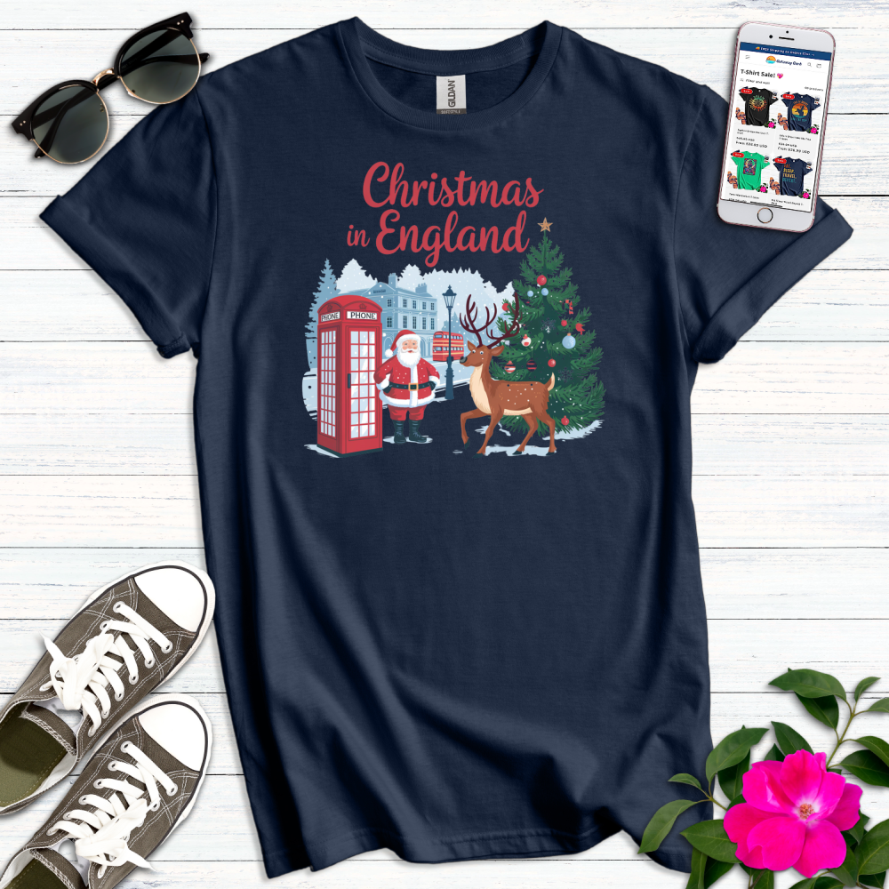 Christmas in England Reindeer T-Shirt