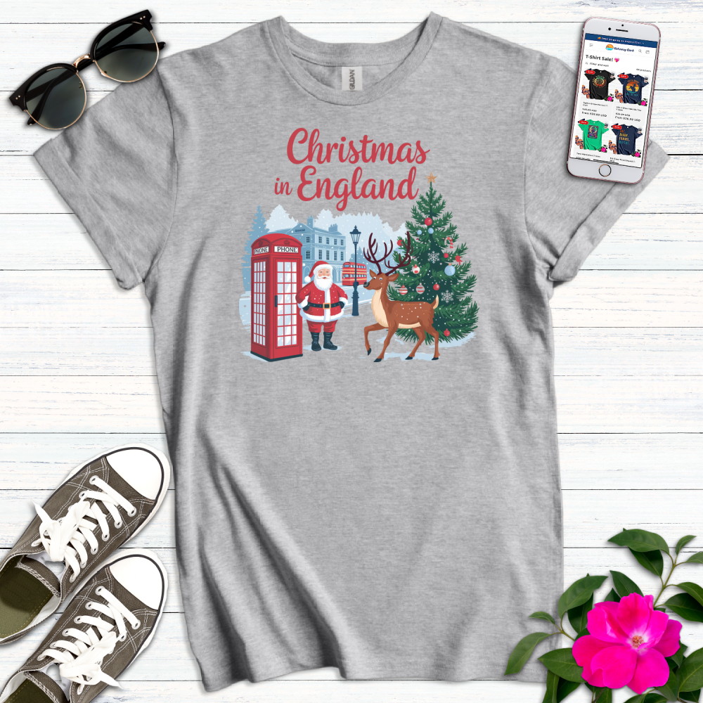 Christmas in England Reindeer T-Shirt