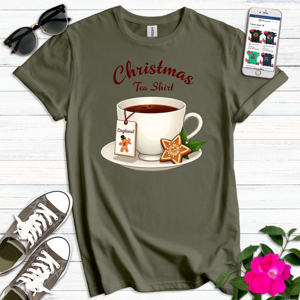 Cute England Christmas Tea T-Shirt