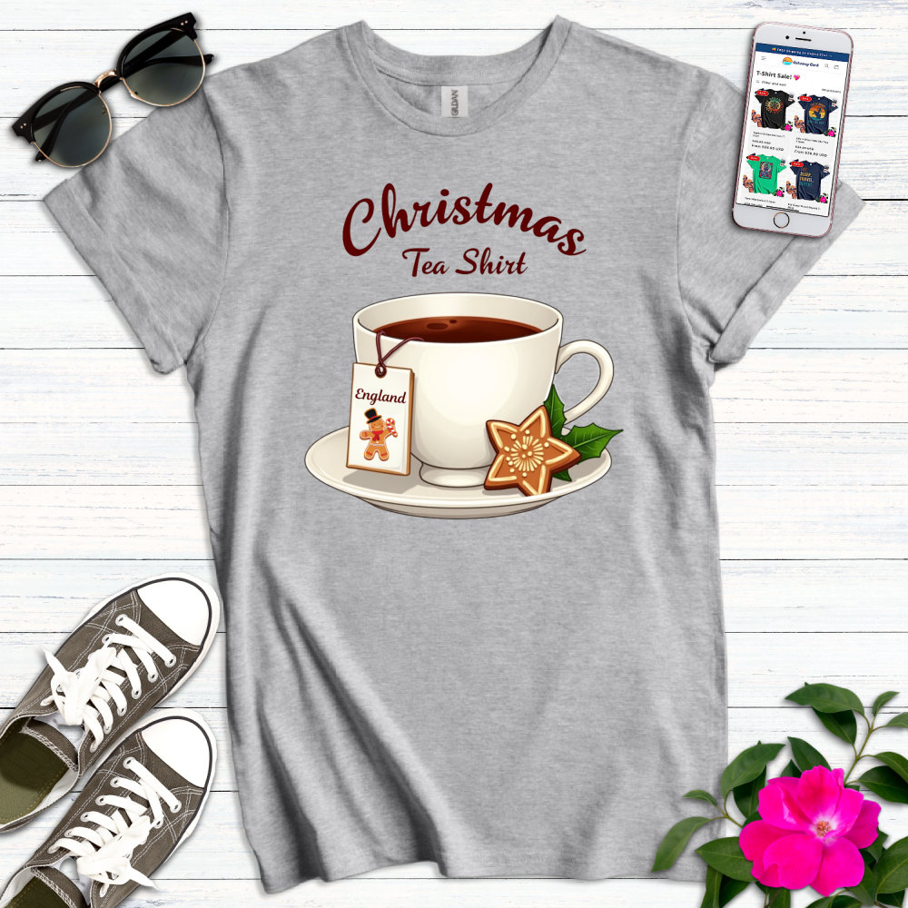 Cute England Christmas Tea T-Shirt