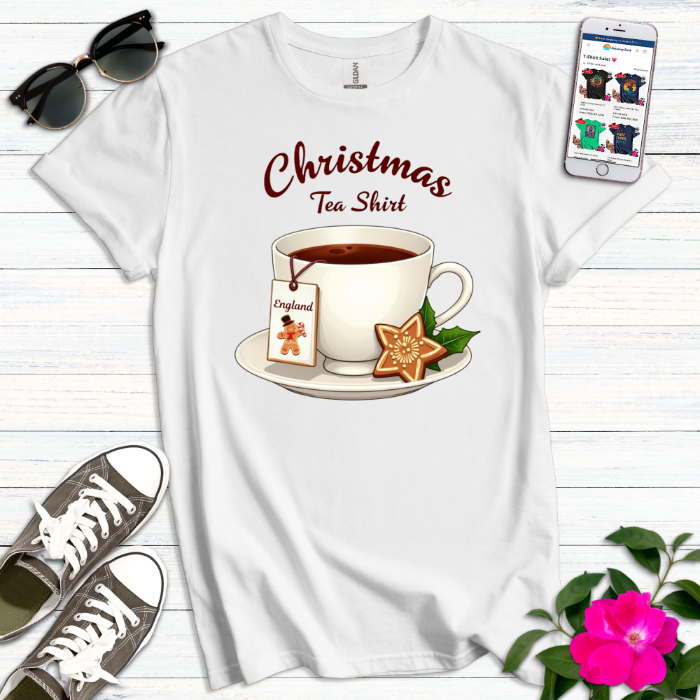 Cute England Christmas Tea T-Shirt