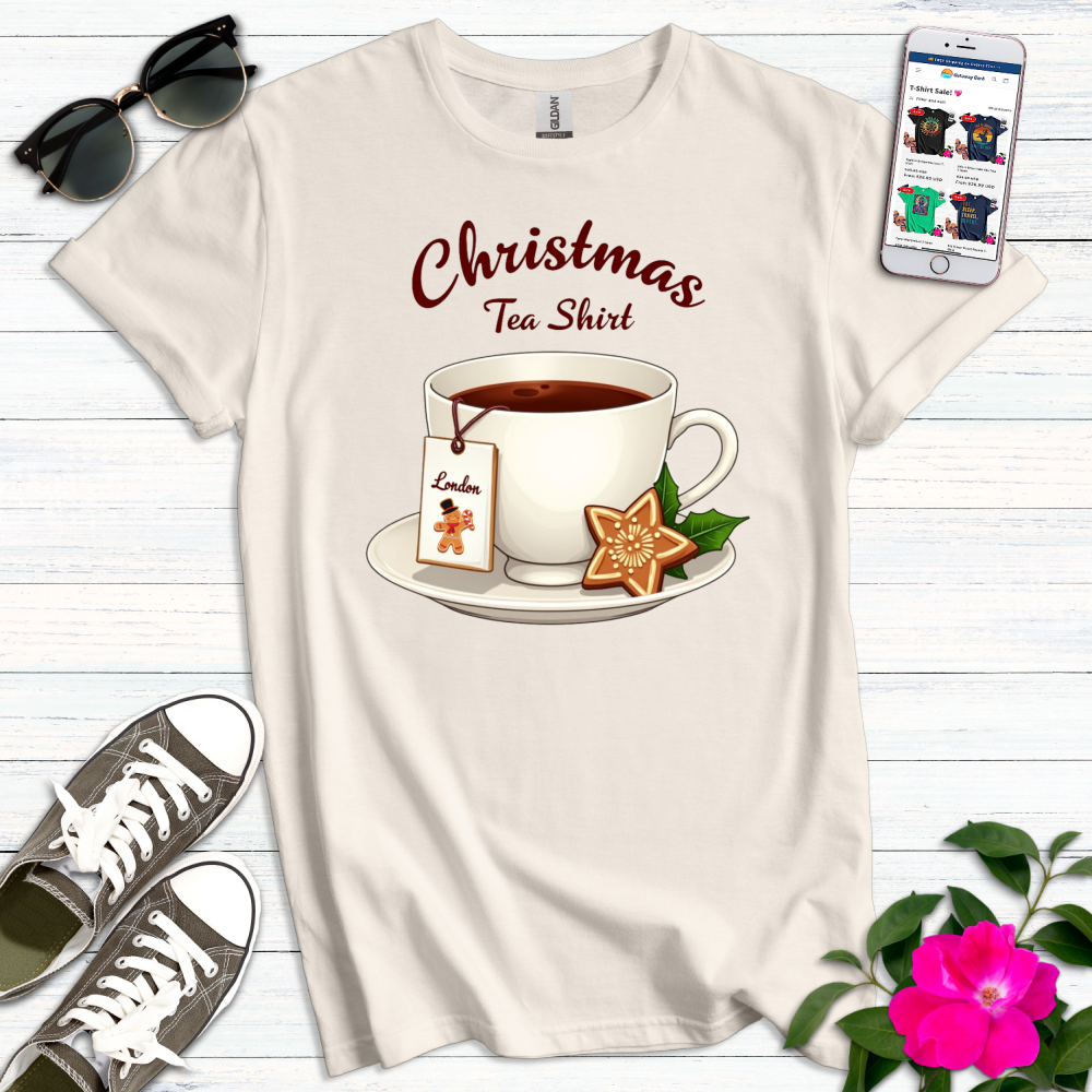 Cute London Christmas Tea Shirt T-Shirt