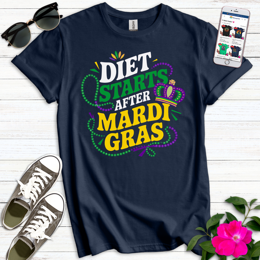 Diet Starts Mardi Gras T-Shirt