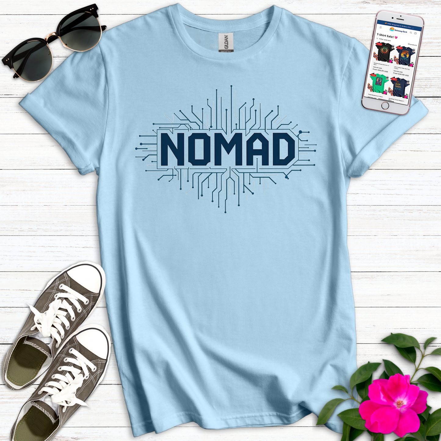 Digital Nomad Circuit Blues T-Shirt