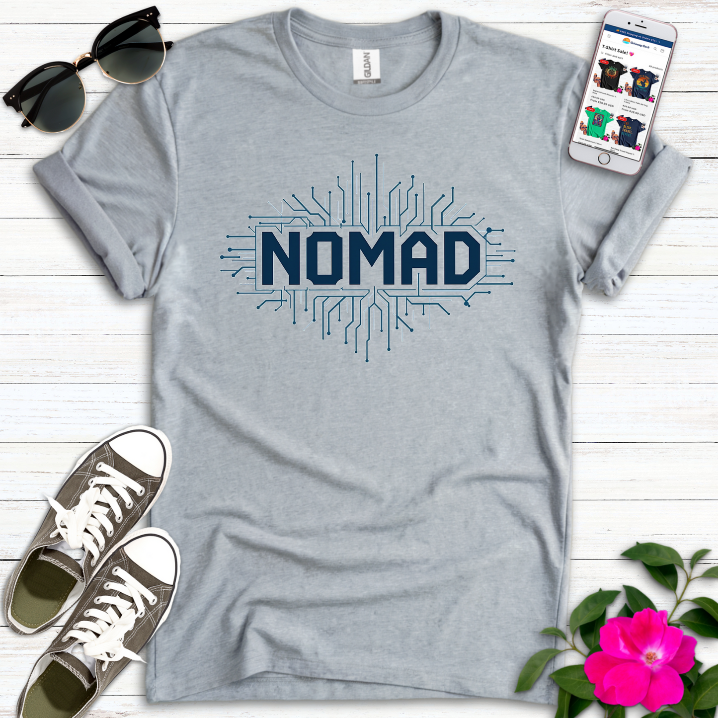 Digital Nomad Circuit Blues T-Shirt