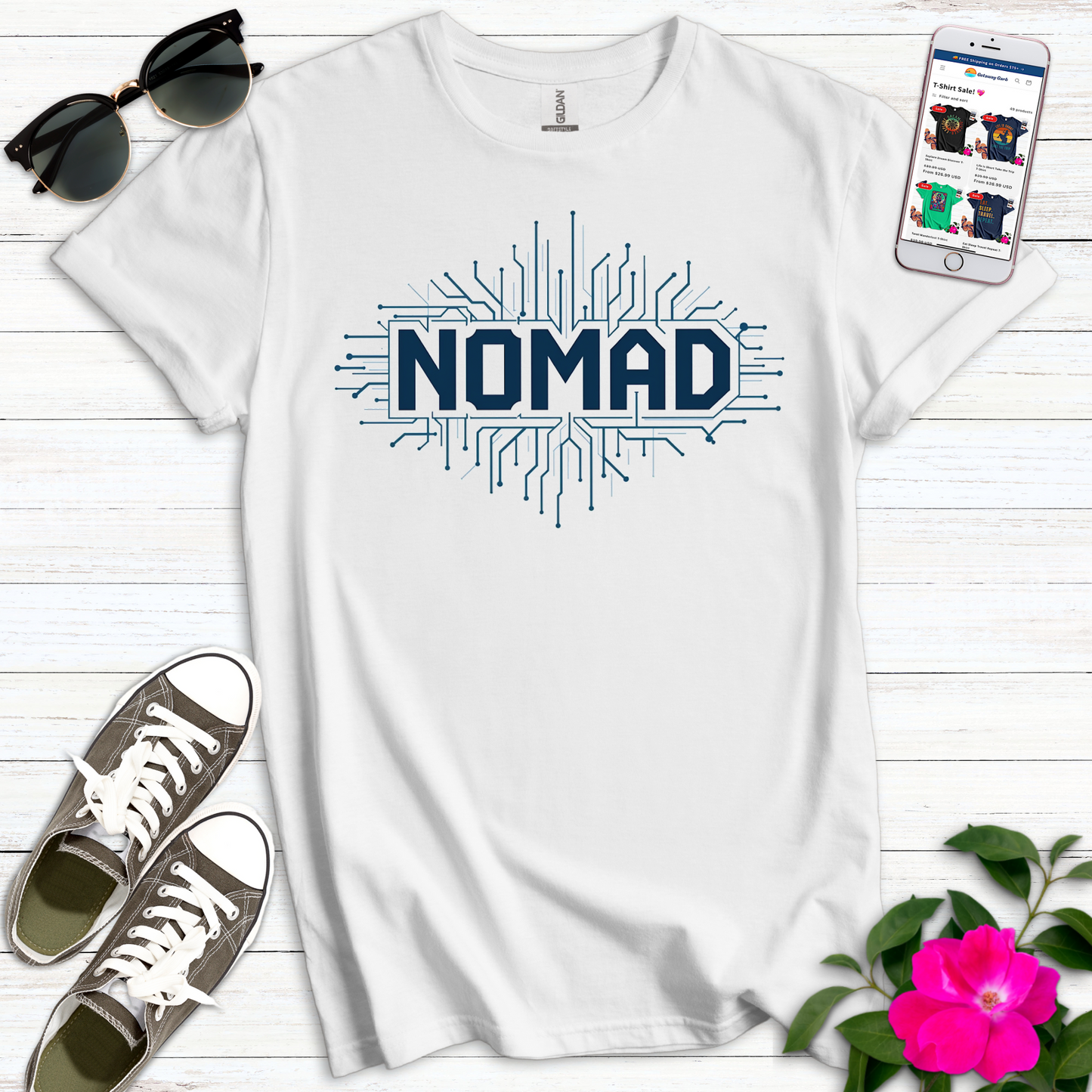 Digital Nomad Circuit Blues T-Shirt
