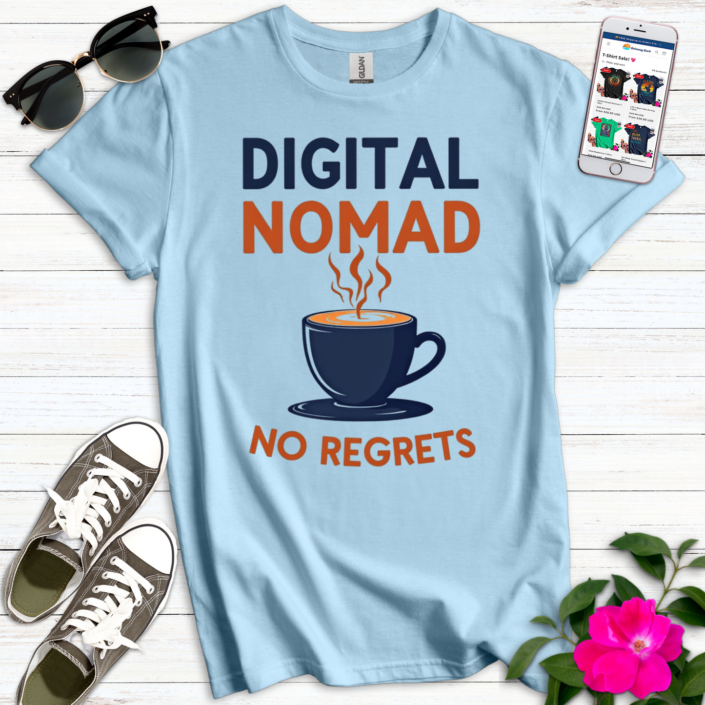 Digital Nomad No Regrets T-Shirt